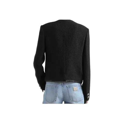Cropped Single-Breasted Tweed Jacket