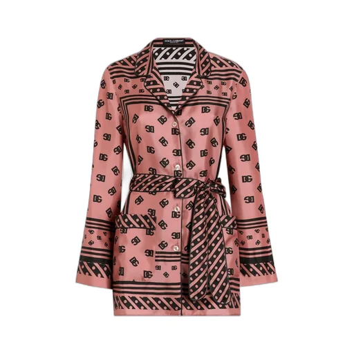 All-Over Dg Logo Scarf Printed Twill Pajama Shirt
