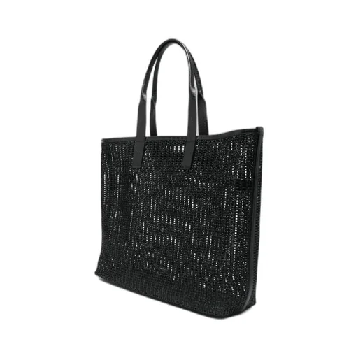 Logo Printed Mesh Shopper Bag