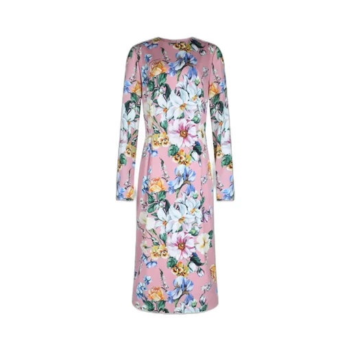 Floral Printed Long-Sleeved Midi Dress