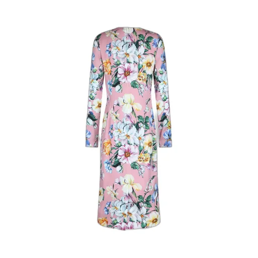 Floral Printed Long-Sleeved Midi Dress
