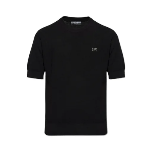 Logo Plaque Knitted T-Shirt