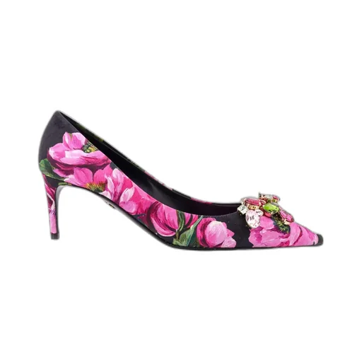 Floral Printed Pointed Toe Pumps
