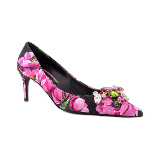 Floral Printed Pointed Toe Pumps