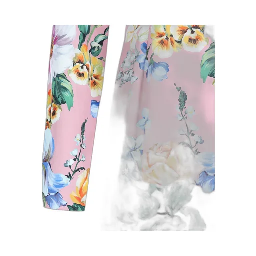 Floral Printed Long-Sleeved Midi Dress