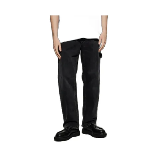 Logo Plaque Straight Leg Jeans