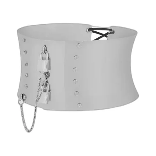 Padlock-Detail Metallic Belt