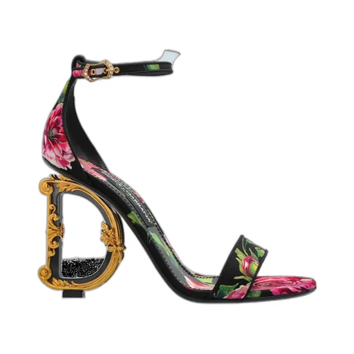 Floral Printed Heeled Sandals