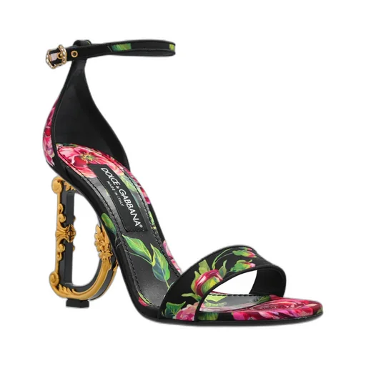 Floral Printed Heeled Sandals