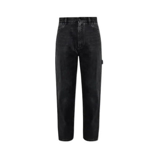 Logo Plaque Straight Leg Jeans