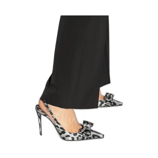 Leopard Printed Satin Slingback Pumps