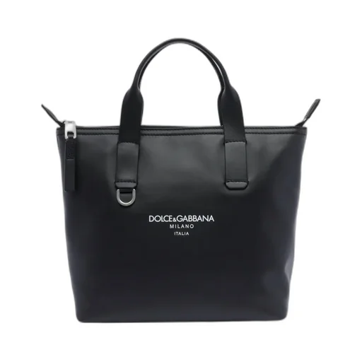 Logo Printed Zipped Small Tote Bag