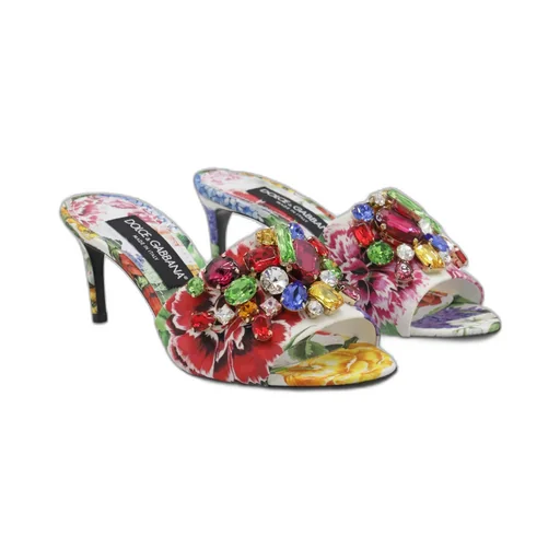 Floral Embellished Slip-On Mules