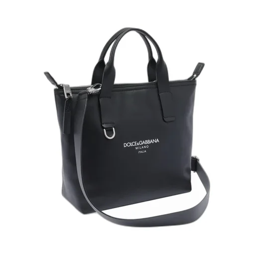 Logo Printed Zipped Small Tote Bag