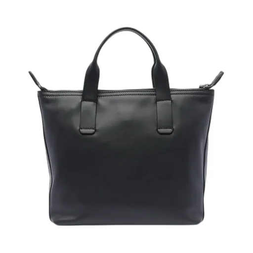 Logo Printed Zipped Small Tote Bag
