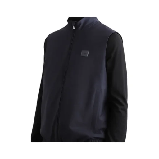 Logo Patch Zip-Up Sleeveless Vest
