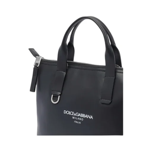Logo Printed Zipped Small Tote Bag