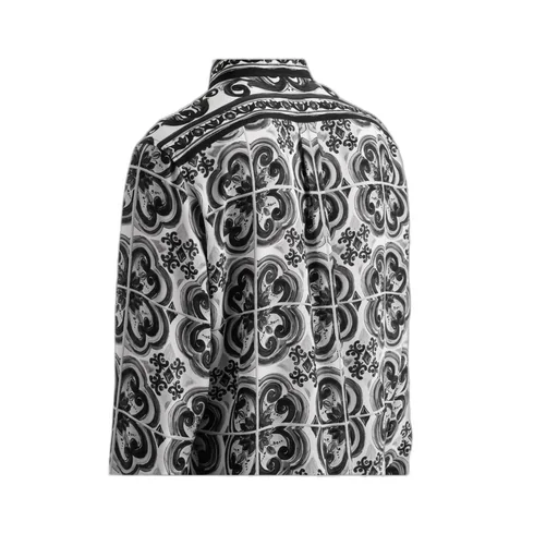 Majolica-Print Button-Up Shirt