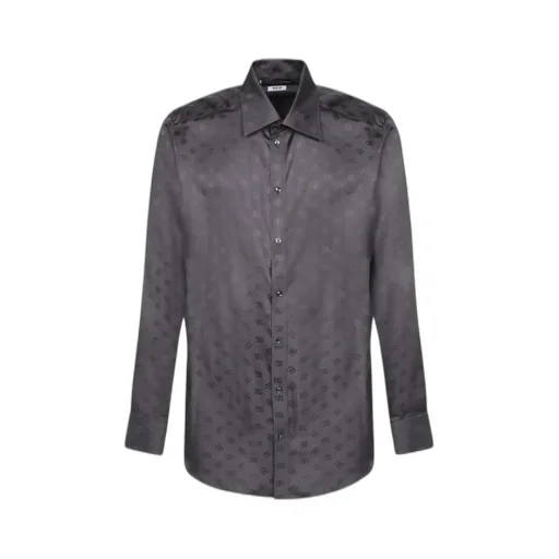 Logo-Pattern Silk Shirt