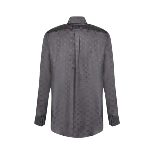 Logo-Pattern Silk Shirt