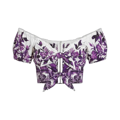 Majolica Printed Poplin Top