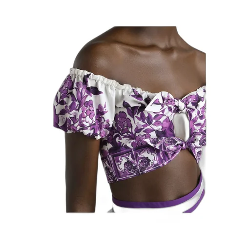 Majolica Printed Poplin Top