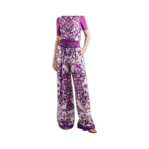 Majolica Printed Twill Trousers