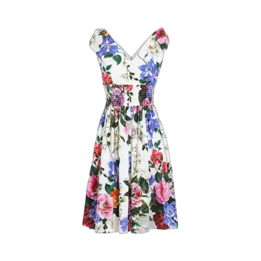 Floral Printed V-Neck Midi Dress
