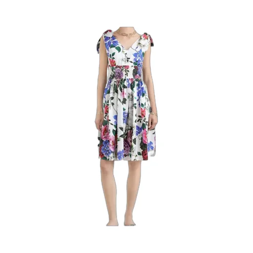 Floral Printed V-Neck Midi Dress