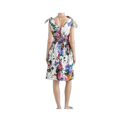 Floral Printed V-Neck Midi Dress