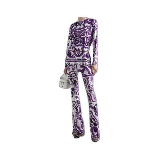 Majolica Printed Flared Trousers
