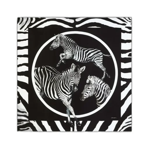 Zebra-Print Silk Scarf