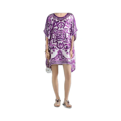 Graphic Printed Flared Hem Mini Dress