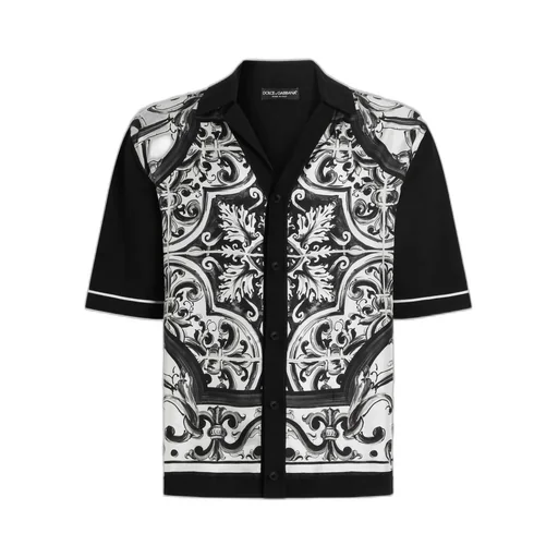 Majolica-Print Short-Sleeved Shirt