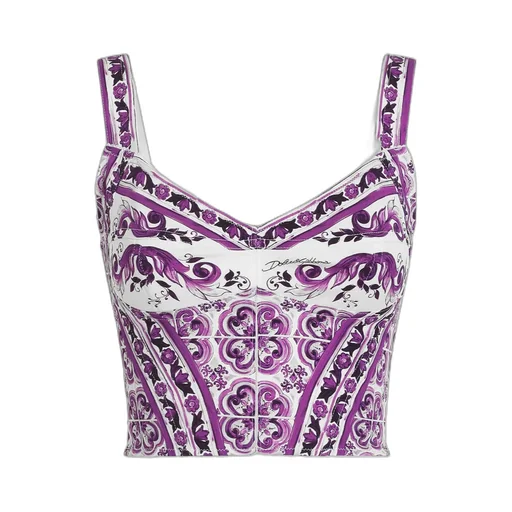 Majolica Printed Charmeuse Bustier Top