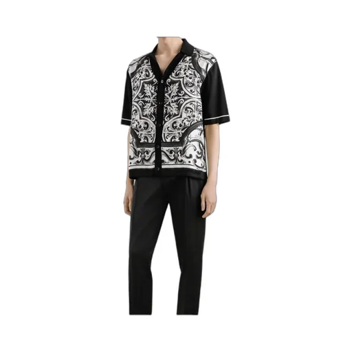 Majolica-Print Short-Sleeved Shirt