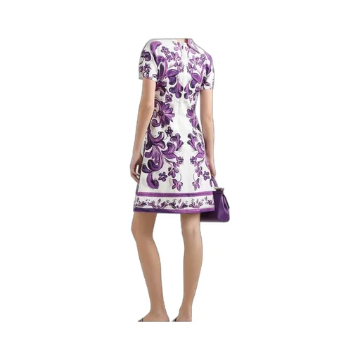 Majolica-Print Mini Dress