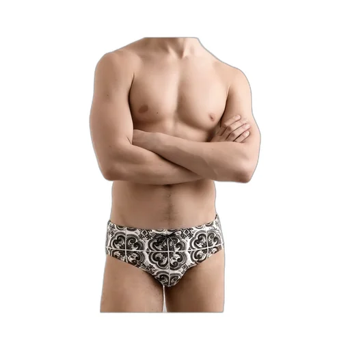 Graphic Printed Drawstring Swim Trunks
