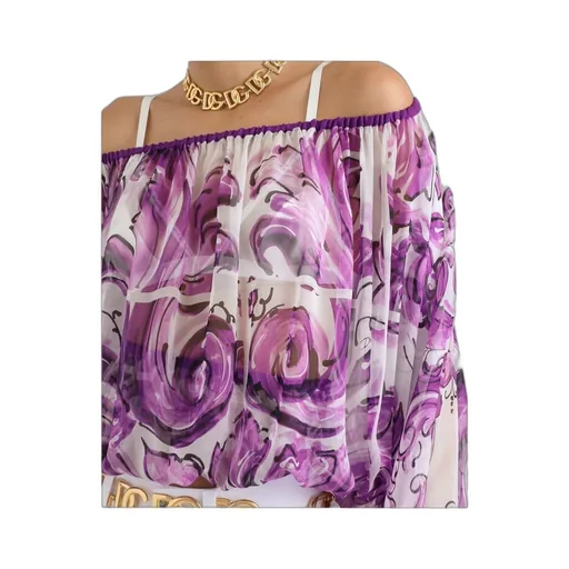 Graphic-Print Silk Blouse