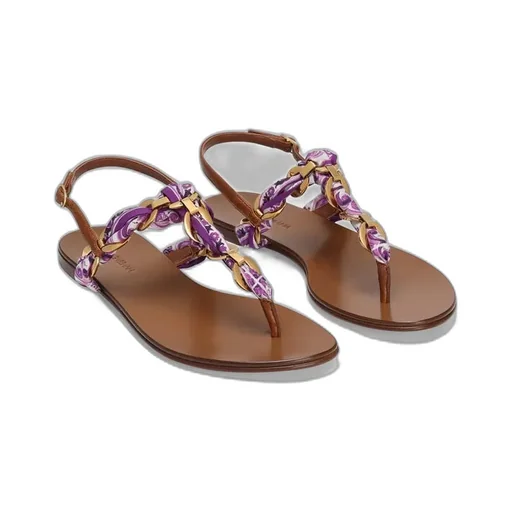 Majolica Printed Twill Flip-Flops