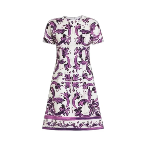 Majolica-Print Mini Dress