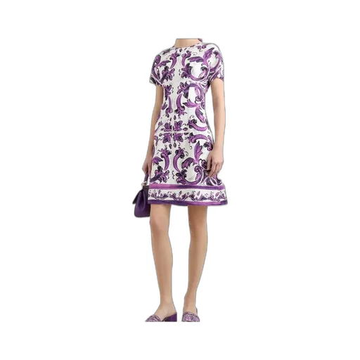Majolica-Print Mini Dress