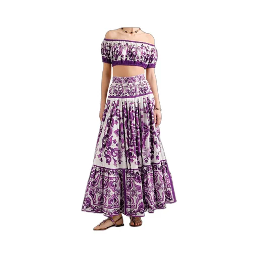 Majolica Printed Midi Skirt
