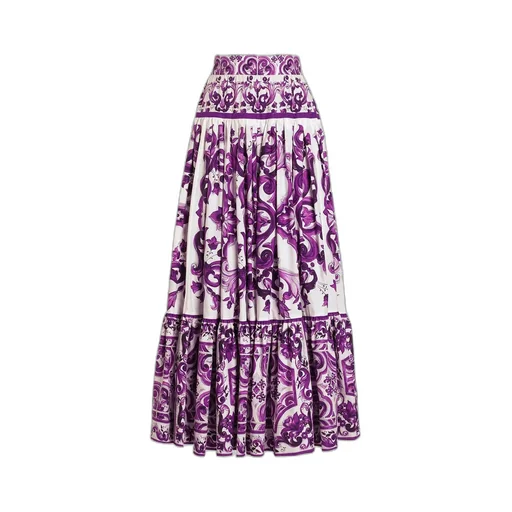 Majolica Printed Midi Skirt