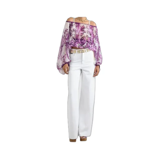 Graphic-Print Silk Blouse