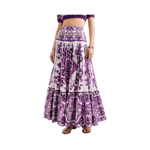 Majolica Printed Midi Skirt