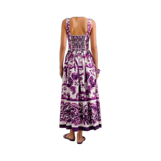 Graphic Printed Sleeveless Midi Dress