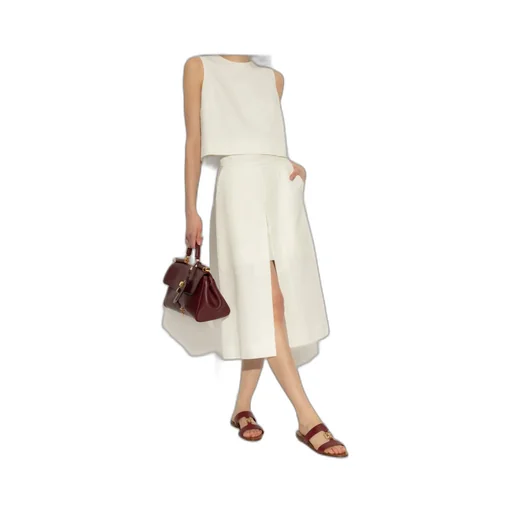 Front Slit Midi Skirt