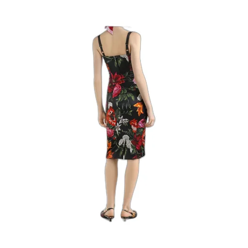 Floral Printed Sleeveless Midi Dress