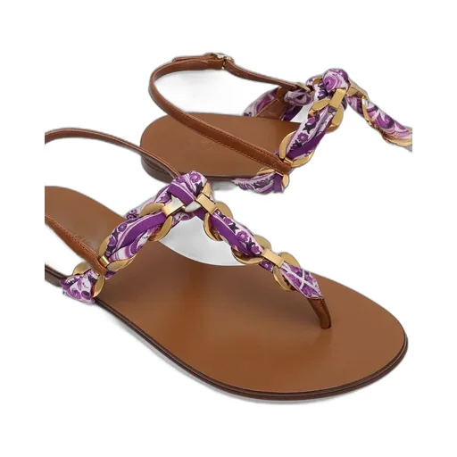 Majolica Printed Twill Flip-Flops